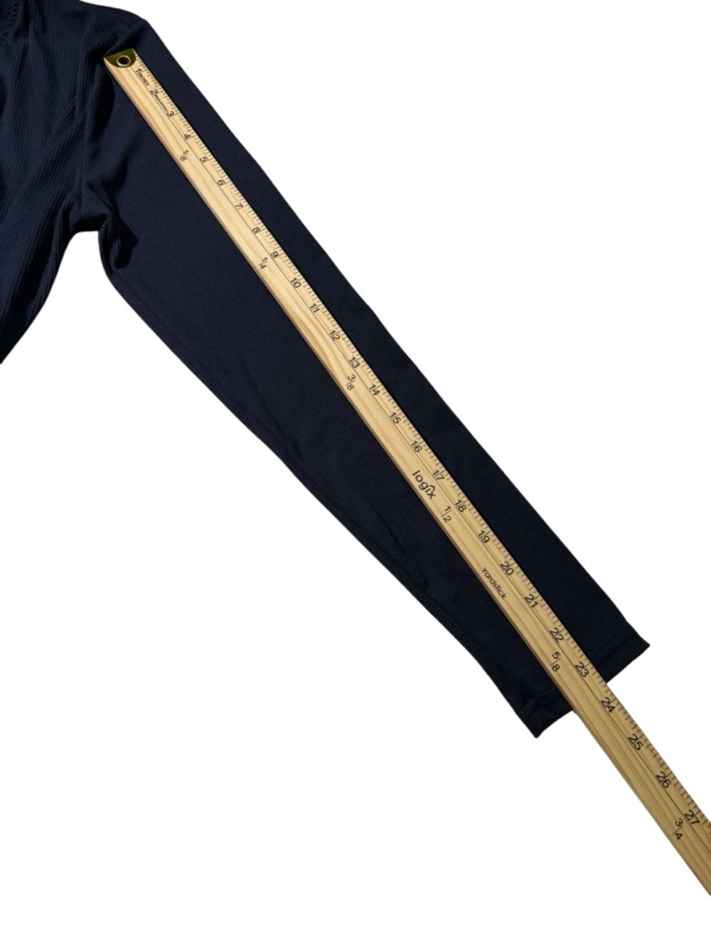 Real Essentials Navy Ribbed Bodysuit Long Sleeve Minimalist Capsule Basic Large - Picture 16 of 16